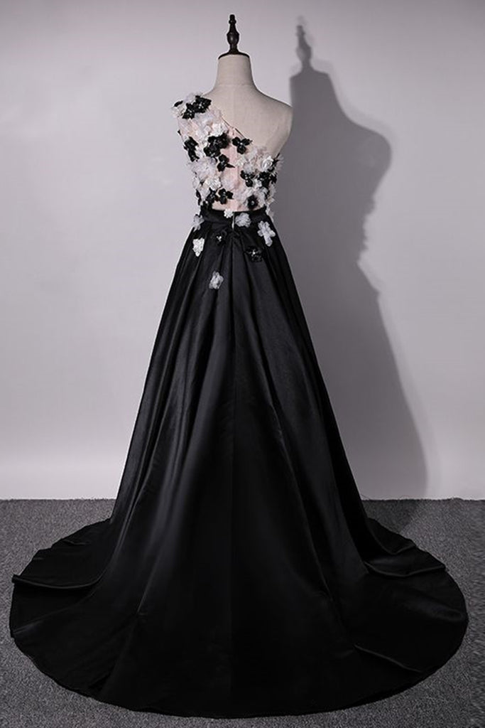 2 Pieces Black Lace Top Floral Tulle Prom Dresses, Newest Prom Dresses –  Berryera